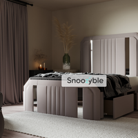 Taylor Mirror Stripe Storage Divan Drawer Bed