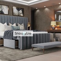 Mebel Wide Headboard Divan Drawer Storage Bed