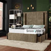 Shelby Golden Chrome Strips Storage Divan Drawer Bed