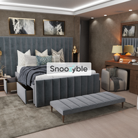 Mebel Wide Headboard Divan Drawer Storage Bed