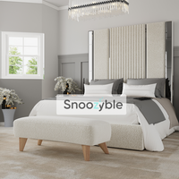 Nimbus Wide Extended Headboard Fabric Mirror Glass Panel Bed