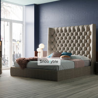 Sally Winged Chesterfield Upholstered Fabric Bed